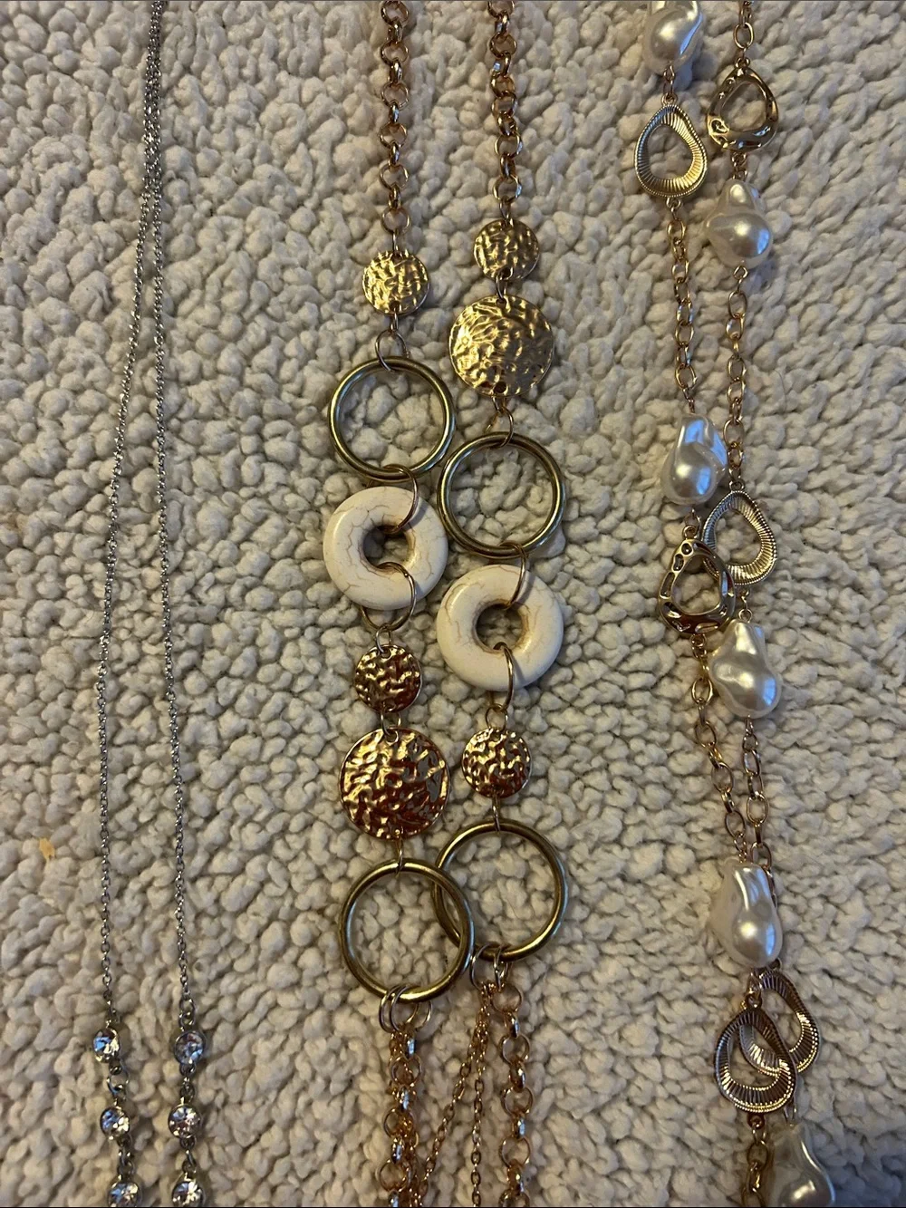 Mixed Metal Layered lanyard Necklaces with removable lanyard clips